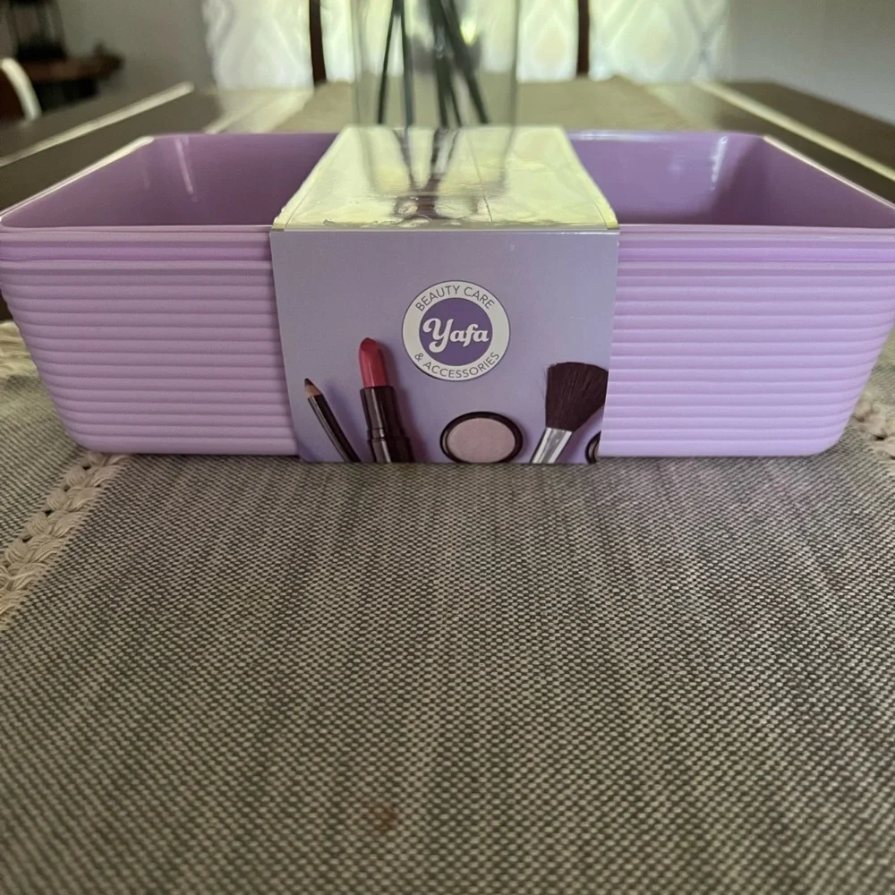 New Set Of 4 Yafa Purple Makeup Storage Bins